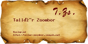 Tallér Zsombor névjegykártya