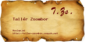 Tallér Zsombor névjegykártya